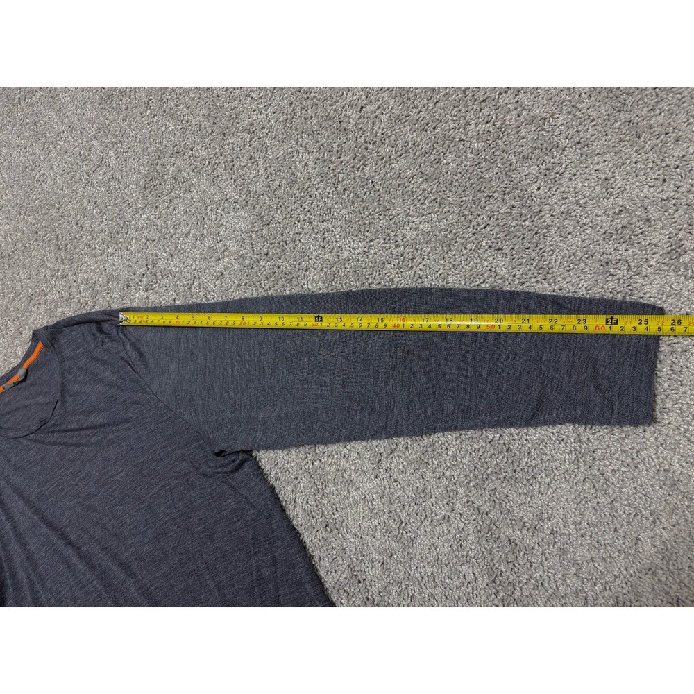 ICEBREAKER T-Shirt Cool Lite Long Sleeve Base Layer Tee Gray Performance Mens XL - Picture 14 of 15